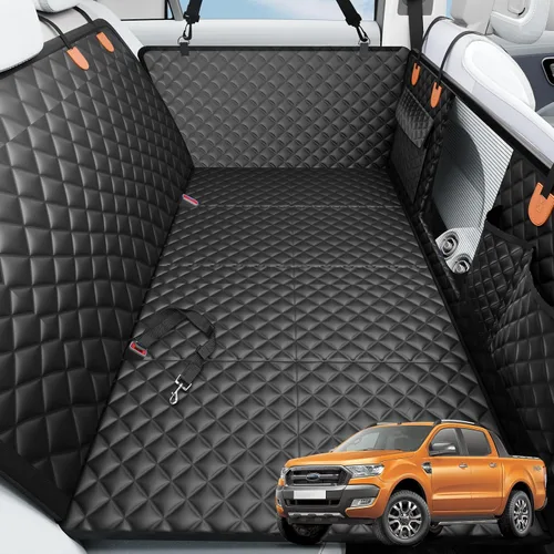 Vista 8 de Funda de Asiento de Coche para Perro para Asiento Trasero con Fondo Rígido, Extensor de Asiento Trasero Impermeable para Perros, Hamaca para Perros