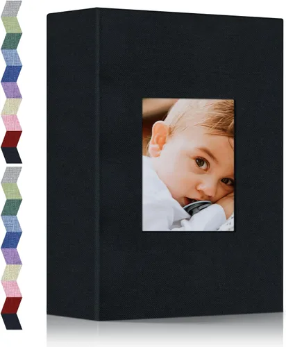 Vista 20 de popotop - Álbum de fotos 4x6 con 100 fotos, libros de fotos con 100 bolsillos verticales, cubierta de lino, álbumes para fotos familiares, de boda