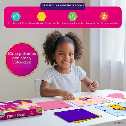 Vista 6 de Skillmatics Arte de calcomanías de espuma – Disney Princess, más de 800 calcomanías de espuma 3D, diversión sin desorden para niños, kits