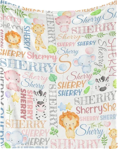 Vista 17 de Manta personalizada con nombre de bebé, dinosaurios, regalo para bebés y niñas, manta de franela suave para recién nacidos, manta cómoda y acogedora