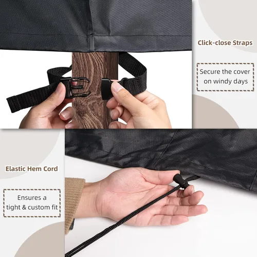 Vista 4 de MR. COVER Fundas de mesa de patio para muebles de exterior, fundas de muebles de patio, impermeables, resistentes, 115 pulgadas de largo x 76