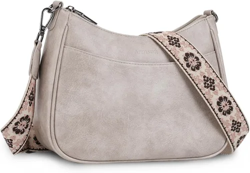Vista 16 de APHISON Bolso cruzado de cuero moderno con correa ajustable, bolso de hombro para mujer