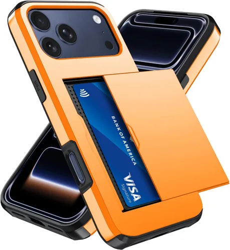 Vista 65 de Qinmay Funda compatible con iPhone 7 Plus/8 Plus con tarjetero, doble capa a prueba de golpes, funda protectora resistente con ranura oculta Negro