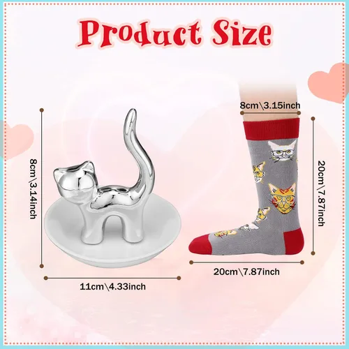 Vista 3 de Regalos de Navidad para mujeres, incluyendo tazas de viaje de 20 onzas, vaso, llavero, calcetines novedosos, soporte para anillos, plato