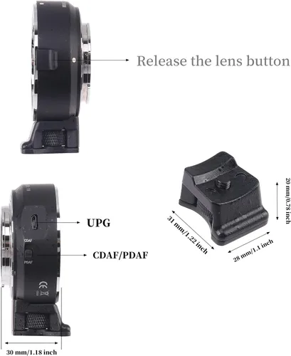 Vista 5 de FocusFoto Anillo adaptador de enfoque automático electrónico de marco completo para lente Canon EOS EF EF-S compatible con Sony E Mount NEX-7 6 5 A7