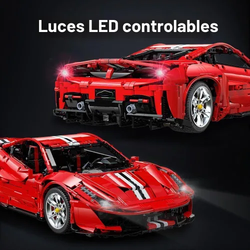 Vista 4 de CaDA Master C61042W Kit de Construcción de Super Coche, Coche de Control Remoto MOC, Juego de Bloques de Coche de Escala Coleccionista RC 1:8