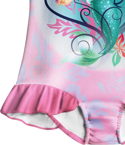 Vista 6 de Traje de baño de sirena para niñas, pequeña princesa con volantes, traje de baño de una pieza, vacaciones de verano para niños de 3 a 7 años
