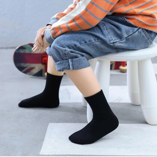Vista 5 de Tsmollyu Calcetines deportivos de algodón acolchados para niños, 12 pares de calcetines deportivos para niños grandes de 2 a 8 años