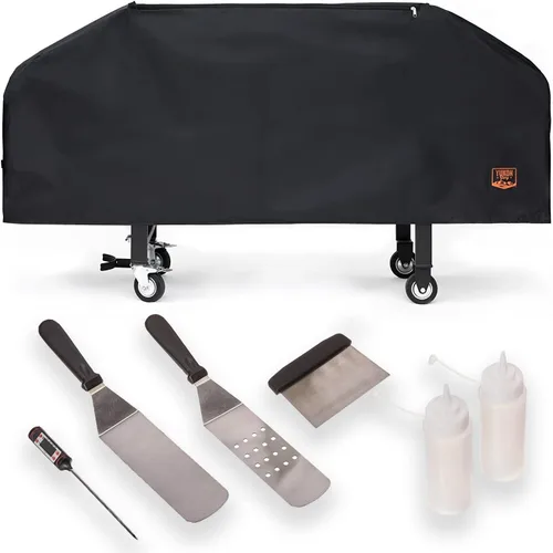 Vista 7 de Yukon Glory™ Cubierta de parrilla 880 de alta calidad compatible con parrillas de gas Blackstone de 36 pulgadas, protección durante todo el año