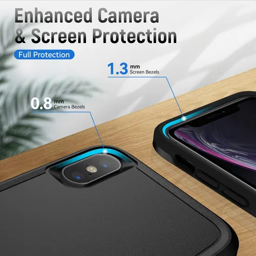 Vista 4 de Carcasa resistente para iPhone X/Xs, de doble capa, a prueba de Negro