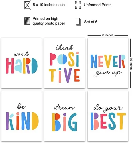 Vista 2 de Citas motivacionales para decoración de habitación de niños, decoración de habitación de niños, dormitorio de niñas, obra de arte de guardería