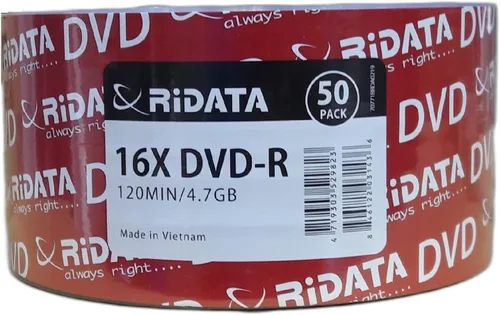 Vista 3 de RiDATA DRD-4716-RD100ECOW 4.7GB 16X DVD-R 100 paquetes de envoltura retráctil de husillo