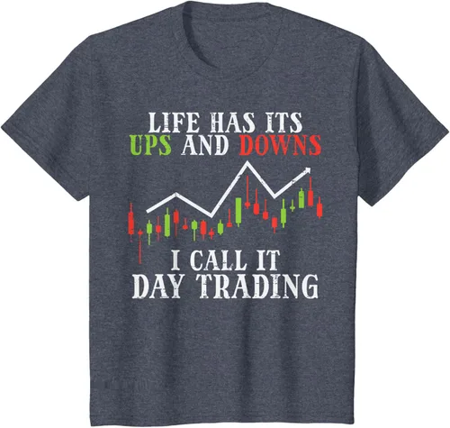 Vista 90 de Life Ups And Downs Day Trading Crypto Stock Market Trader T-Shirt, Negro