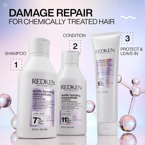 Vista 8 de Redken Acidic Bonding Concentrate Shampoo & Conditioner Set For Damaged and All Hair Types - Repair and Strengthen Weak Hair Bonds With Citric Acid