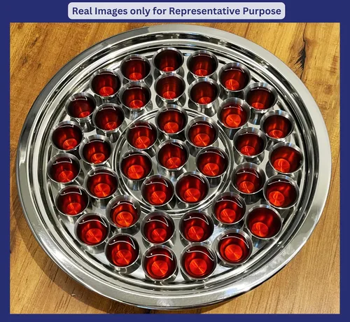Vista 2 de Communion Ware - Bandeja de comunión Bandejas apilables sagradas para iglesias Suministros para comuniones Bandeja portátil para comuniones