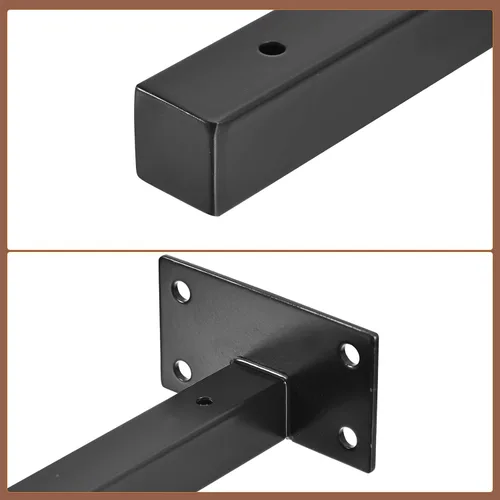 Vista 4 de uxcell Soportes de estante flotantes, 2 soportes de metal industriales de 4 pulgadas para estantes montados en la pared, color negro