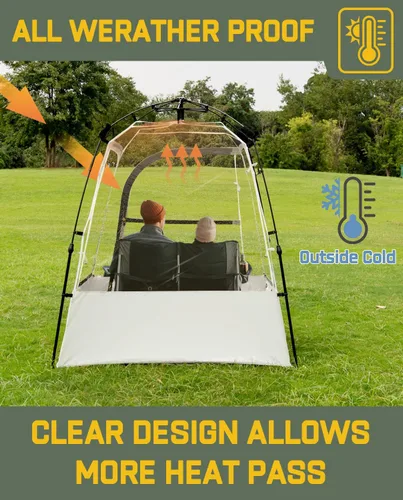 Vista 4 de Pod All Weather Sports Tent, Outdoor Pop Up Bubble Clear 540° View Winter Tent for 1-2 Person, Instant Cold Weather Shelter with Rainfly for Soccer