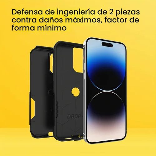Vista 6 de OtterBox iPhone 14 Pro Max (Solo) - Estuche de la Serie Commuter - Negro - Delgado y Resistente - Apto para Bolsillo - con Protección de Puertos