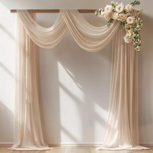 Vista 22 de Tela Negra para Drapeado de Arco de Boda 1 Panel 30'' x 20 Pies Cortinas Negras Tela Transparente Telón de Fondo Telas para Drapeado de Arco