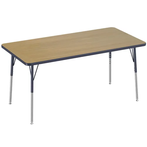 Vista 147 de FDP - Mesa rectangular para actividades escolares y de oficina (24 x 36 pulgadas), patas estándar con deslizadores giratorios, altura ajustable