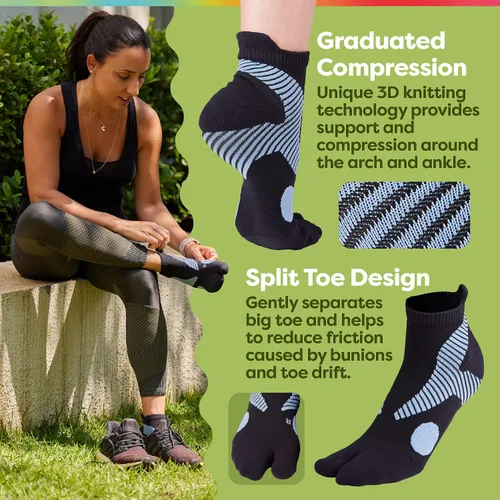 Vista 3 de ZenToes Padded Bunion Relief Socks for Women and Men, Big Toe Separator, Built-In Bunion Protector, Moisture Wicking - 1 Pair