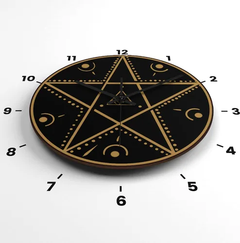 Vista 5 de Reloj de pared de madera para decoración del hogar, tablero de Ouija, pegatinas de números de bricolaje, cocina esotérica, dormitorio, brujería