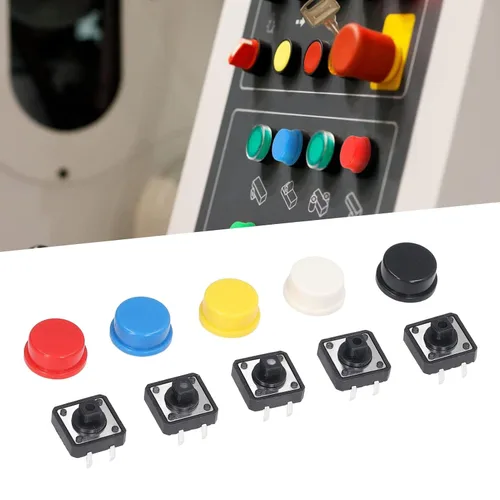 Vista 9 de Juego de 25 piezas de interruptor táctil táctil momentáneo multicolor interruptor táctil redondo 0.472x0.472x0.287 in 4 pin Micro interruptor táctil