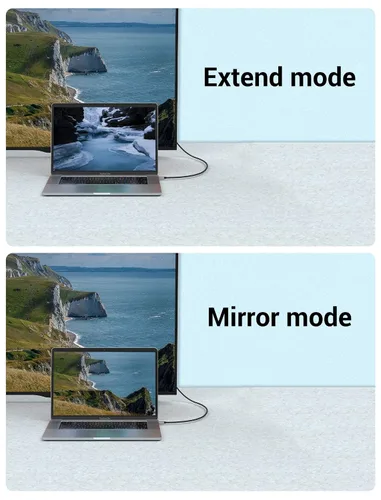 Vista 5 de VENTION Cable USB C a HDMI de 3 pies (4K @60Hz, 2K@120Hz, 1080P @144Hz), cable Thunderbolt a HDMI tipo C a HDMI [compatible con Thunderbolt 3]