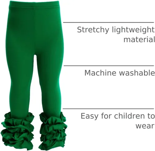 Vista 55 de HOOLCHEAN Leggings de algodón con volantes para bebés y niñas pequeñas