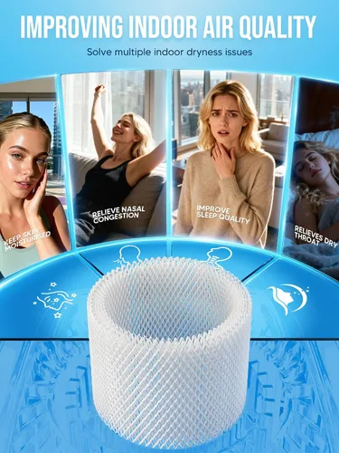 Vista 3 de WF2 - Filtro humidificador de repuesto para humidificadores Vicks V3500 V3100 V3600 V3900 V3700 VEV320 y Kaz 3020 Cool Mist Humidificadores Pack de 4