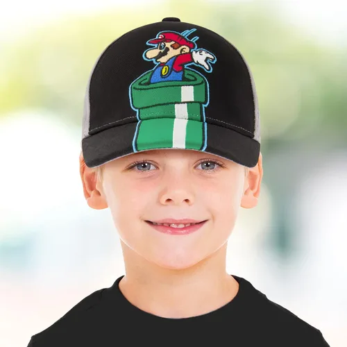 Vista 2 de Nintendo Boys Baseball Cap Super Mario Adjustable Kids Hat for Ages 4-7