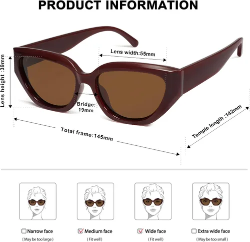 Vista 9 de SOJOS Gafas de sol polarizadas de ojo de gato lindo de moda para mujer Cateye SJ2237