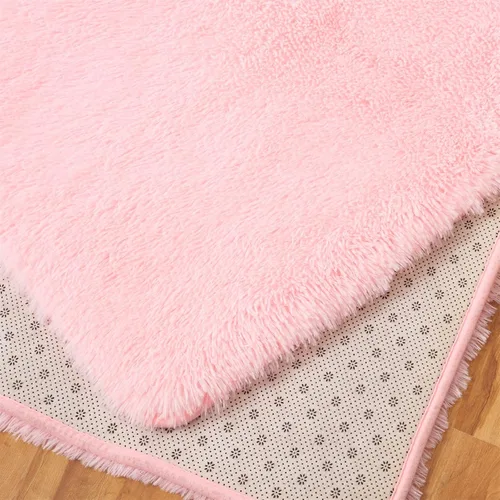 Vista 8 de AMTOVO - Alfombras peludas para sala de estar, alfombra grande de 5 x 7 pies, rosada, esponjosa, de liquidación, alfombra para dormitorio, alfombra