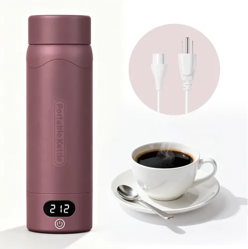 Vista 9 de Hervidor Eléctrico de Viaje Tetera Mini Portátil, Acero Inoxidable 316 16.91Oz/500mL, Calentador de Agua Caliente Pequeño Inteligente con 4