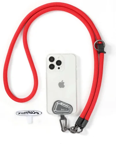 Vista 12 de Cordón para teléfono celular ×1, Pestaña de sujeción ×2, Correa de teléfono ajustable universal, Cruzada, Cordón para el cuello, Correa de cuerda