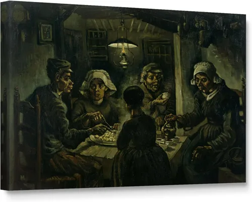 Vista 25 de Niwo ART - Bandera, serie de pinturas más famosas del mundo, lienzo para pared, decoración del hogar, envoltura de galería, estirado, enmarcado
