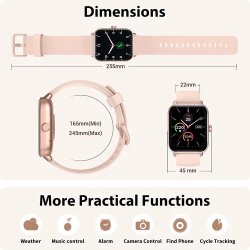 Vista 7 de Smart Watch for Women (Alexa Built-in & Bluetooth Call), 1.8" Smartwatch with SpO2Heart RateSleepStress Monitor, CalorieStepDistance Counter, 100