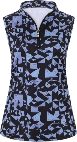 Vista 2 de Viracy Camiseta sin mangas con cremallera para mujer, de secado rápido, para entrenamiento de golf