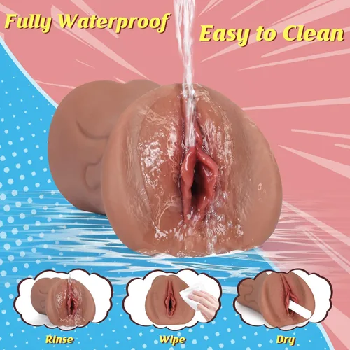 Vista 5 de Juguetes sexuales de bolsillo para hombres, 7.5 pulgadas de profundidad, muñecas sexuales realistas para hombres con vagina carnosa ultra suave
