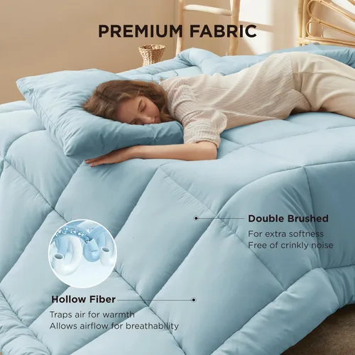 Vista 3 de Bedsure Relleno de edredón – Edredones acolchados tamaño individual XL, edredón para todas las estaciones, suave manta de ropa de cama alternativa
