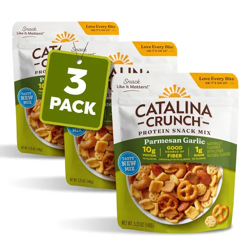 Vista 10 de Catalina Crunch Mezcla de bocadillos proteicos, ajo parmesano, bolsa
