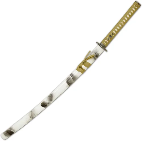 Vista 7 de Snake Eye Tactical Espadas katana-samuráis japonesas clásicas T-10 de acero con soporte de madera resistente