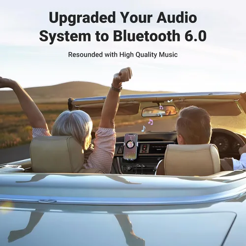 Vista 3 de UGREEN Adaptador Aux a Bluetooth 6.0 Receptor Bluetooth de 3.5mm para Coche Kit USB 2.0 a Conector de 3.5mm con Micrófono Integrado Entrada Auxiliar