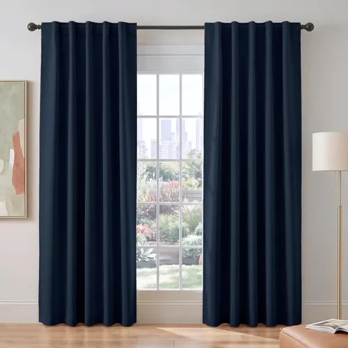 Vista 74 de PONY DANCE Cortinas cortas con aislamiento térmico para ventana pequeña, para guardería, baño, cocina, lavandería, caravana, sótano, 29 pulgadas
