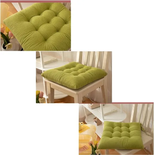 Vista 3 de Cojines cuadrados antideslizantes de felpa gruesa para asiento de silla de oficina, cojín de asiento de silla de oficina, suave tatami reversible