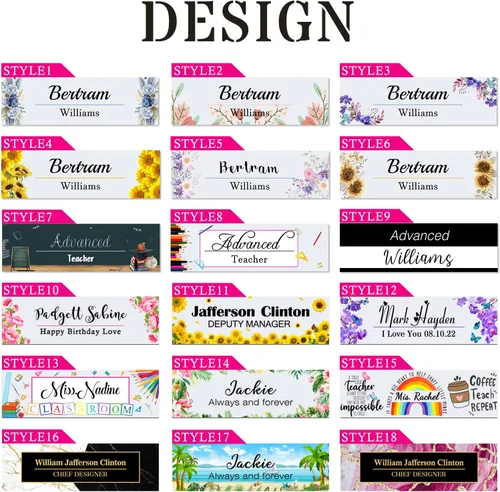 Vista 2 de Placas de nombre de escritorio personalizadas para escritorio, hombres y mujeres, diseño de girasol con logotipo de negocios, acrílico