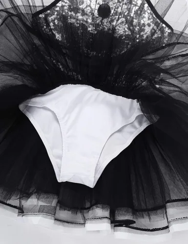 Vista 7 de Moily Vestido moderno de ballet con cuello halter y lentejuelas para niñas