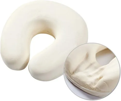 Vista 5 de Almohada de viaje en forma de U de espuma viscoelástica Soporte para el cuello Cojín de reposacabezas (negro)