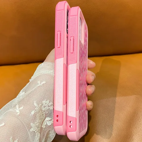 Vista 3 de Funda para iPhone 11 con Estampado de Leopardo Guepardo Rosa, Resistente de Servicio Pesado Robusto Protección Completa del Cuerpo Resistente a