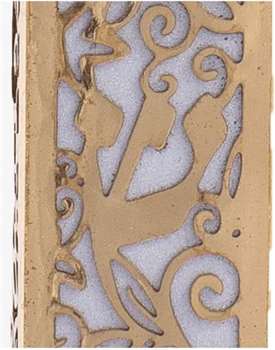 Vista 3 de Yair Emanuel Mezuzah de granada cortada con láser - Gris con recubrimiento dorado